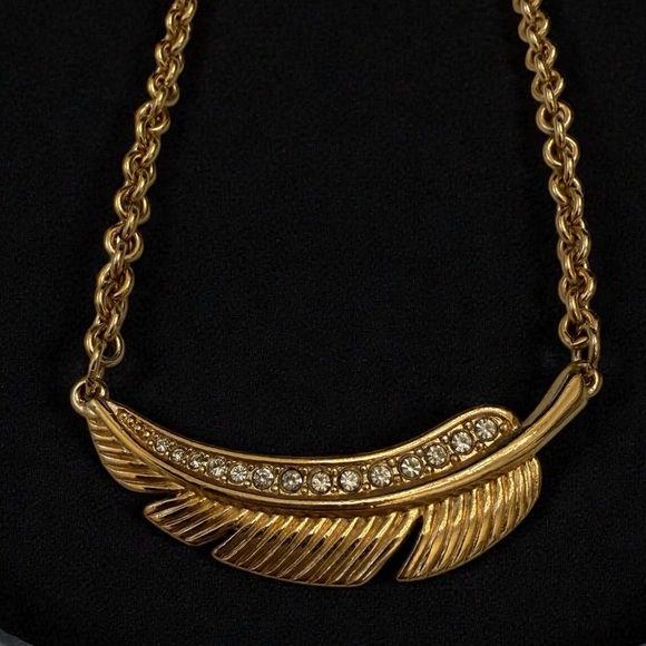Givenchy Jewelry - Vintage GIVENCHY Paris Luxury Designer Elegant Gold Tone Feather Choker Necklace